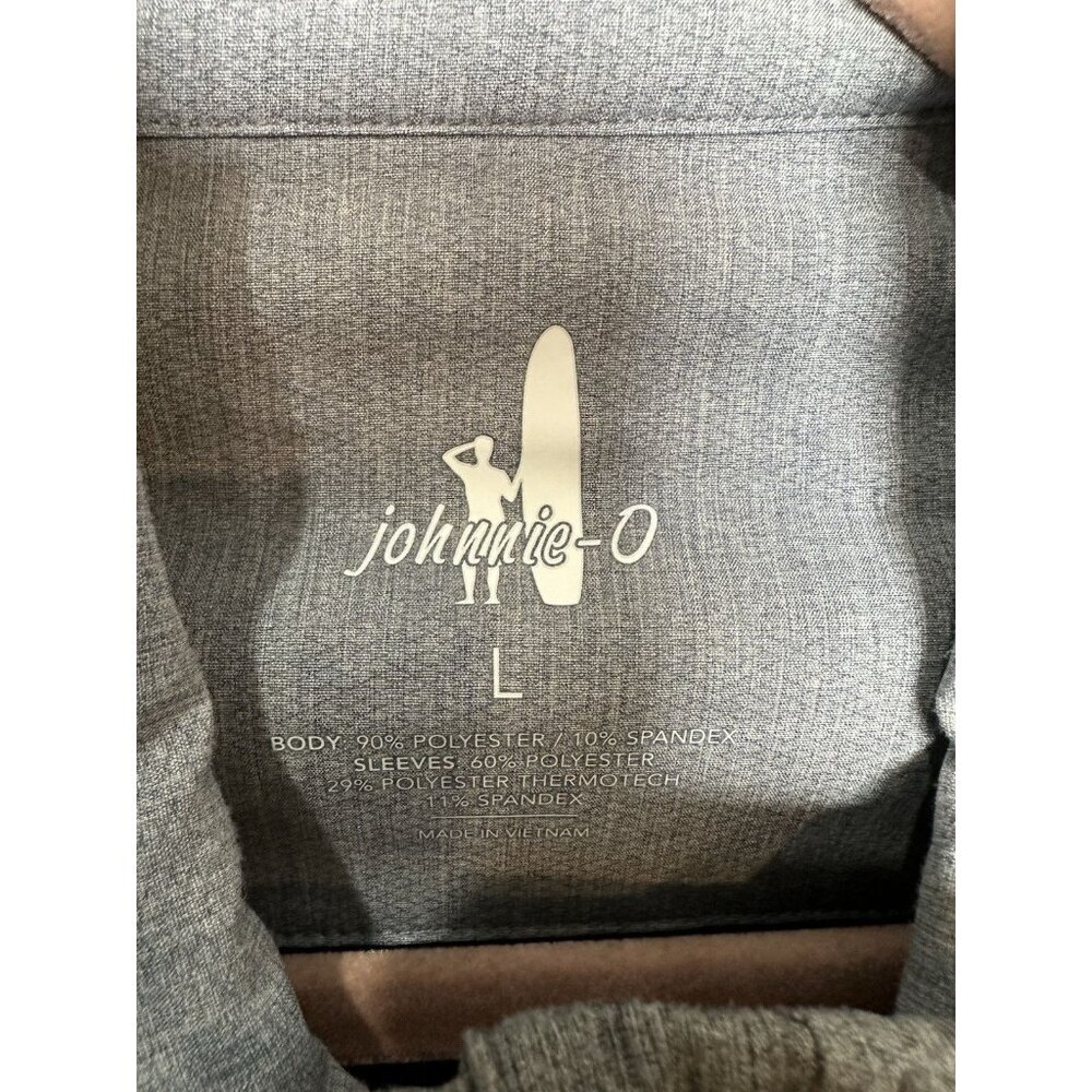 Johnnie-O STINGER Jacket Mens Size Large Gray Black Full Zip Thermotech Sleeves - Picture 4 of 9